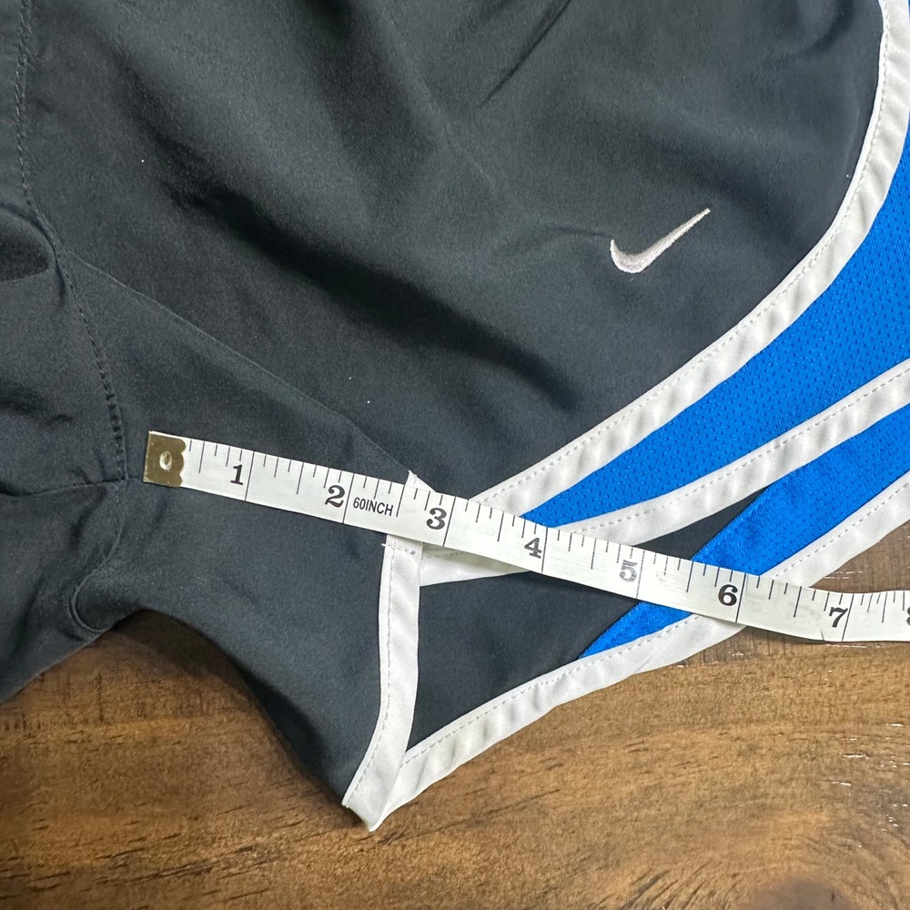 Nike Dri-FIT Tempo Running Shorts Black Blue White Womens Small Athletic Workout - Picture 6 of 7